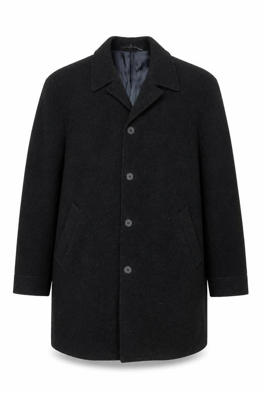 Mens UK Size M Kistermann Black Overcoat