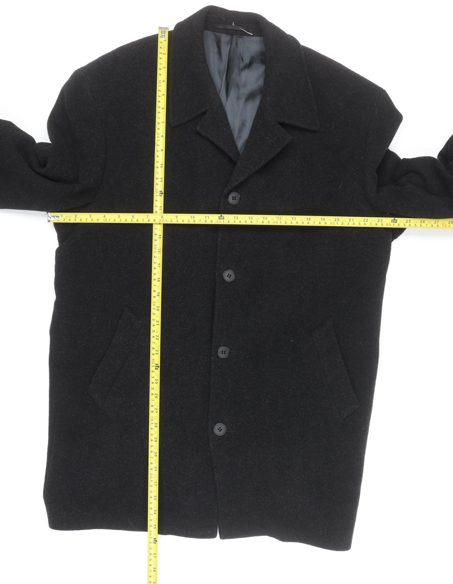Mens UK Size M Kistermann Black Overcoat