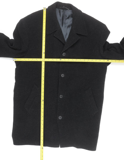 Mens UK Size M Kistermann Black Overcoat