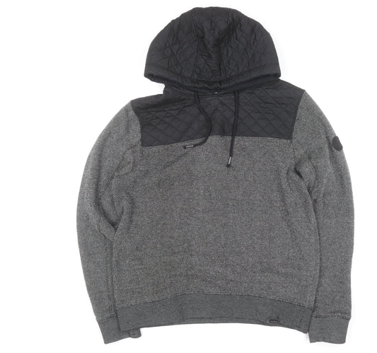 Mens UK Size L Firetrap Grey Pullover Hoodie