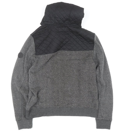Mens UK Size L Firetrap Grey Pullover Hoodie