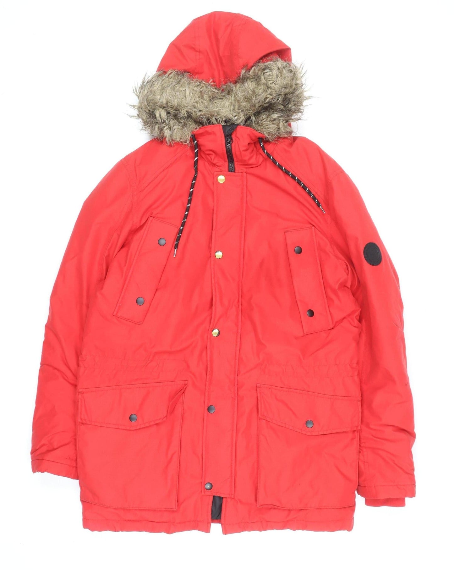 Mens UK Size M JACK & JONES Red Parka Coat