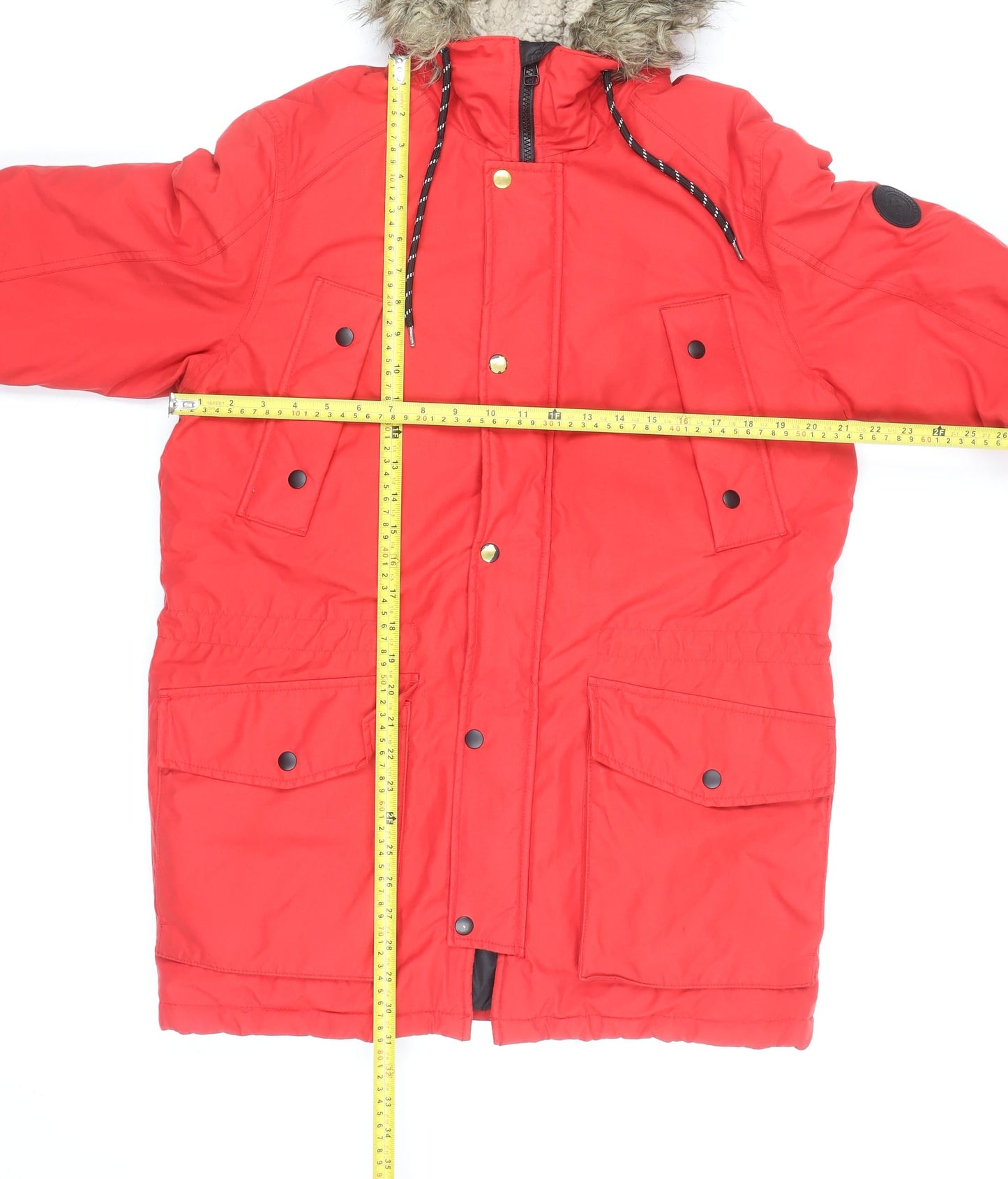 Mens UK Size M JACK & JONES Red Parka Coat