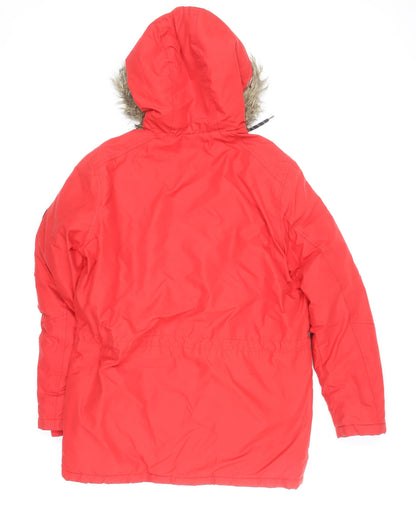 Mens UK Size M JACK & JONES Red Parka Coat