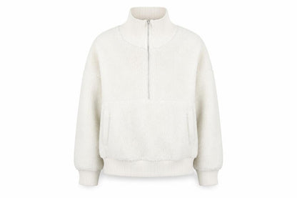 Marks & Spencer Women’s Ivory Fleece Half Zip Jacket Size L