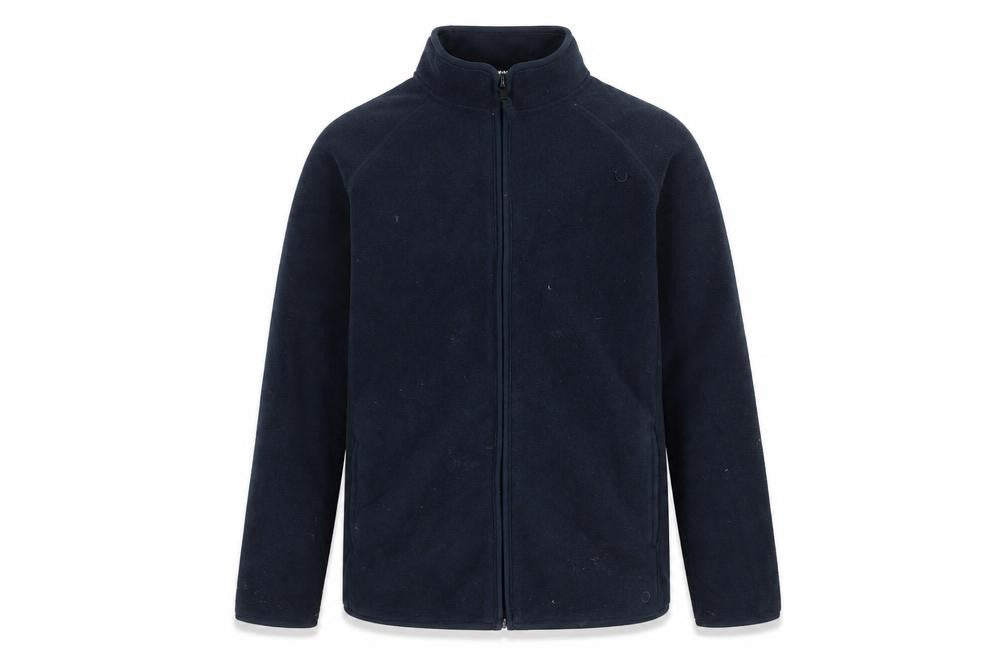 Front view of Marks & Spencer boys’ blue fleece full zip sweatshirt 11-12 years