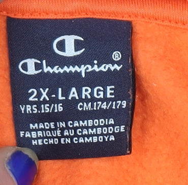 Boys UK Size 15-16 Years Champion Orange Pullover Hoodie