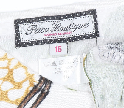 Womens UK Size 16 Paco Boutique Multicoloured Pullover Jumper