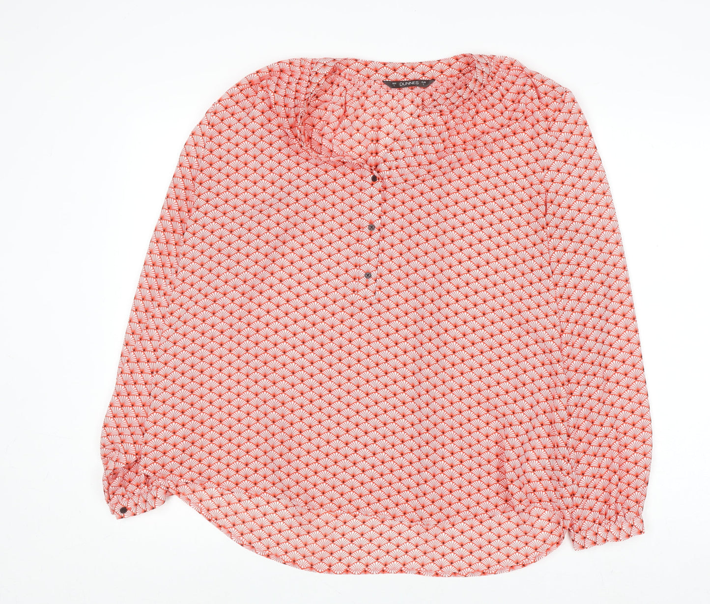 Womens UK Size L Dunnes Red Tunic Blouse