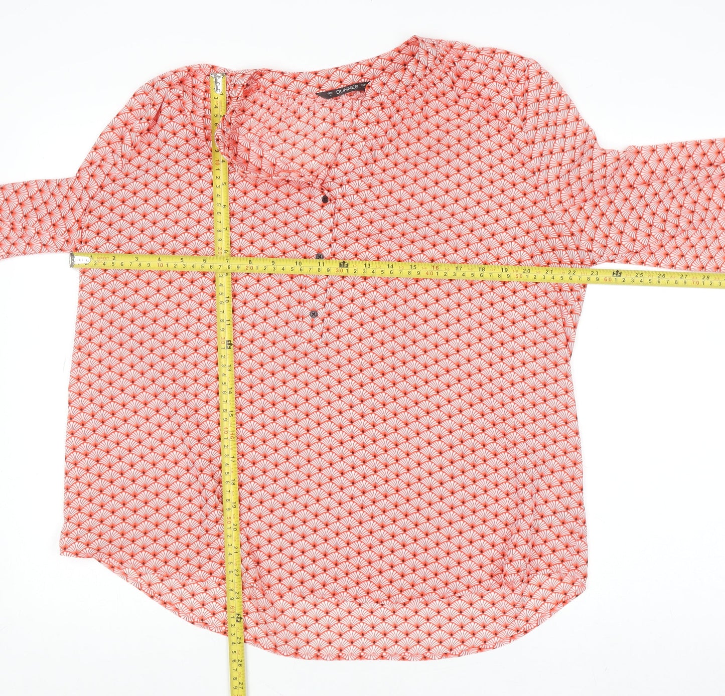 Womens UK Size L Dunnes Red Tunic Blouse