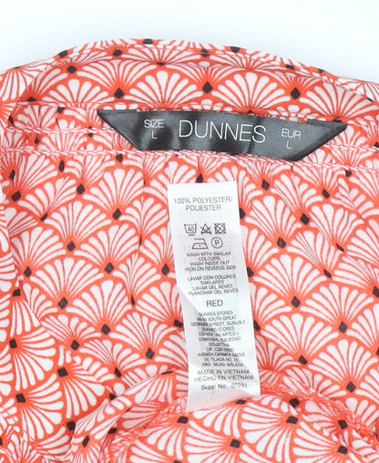 Womens UK Size L Dunnes Red Tunic Blouse