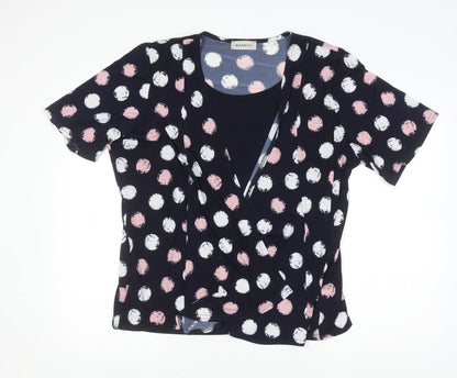 Womens UK Size XL BASSINI Multicoloured Wrap Blouse