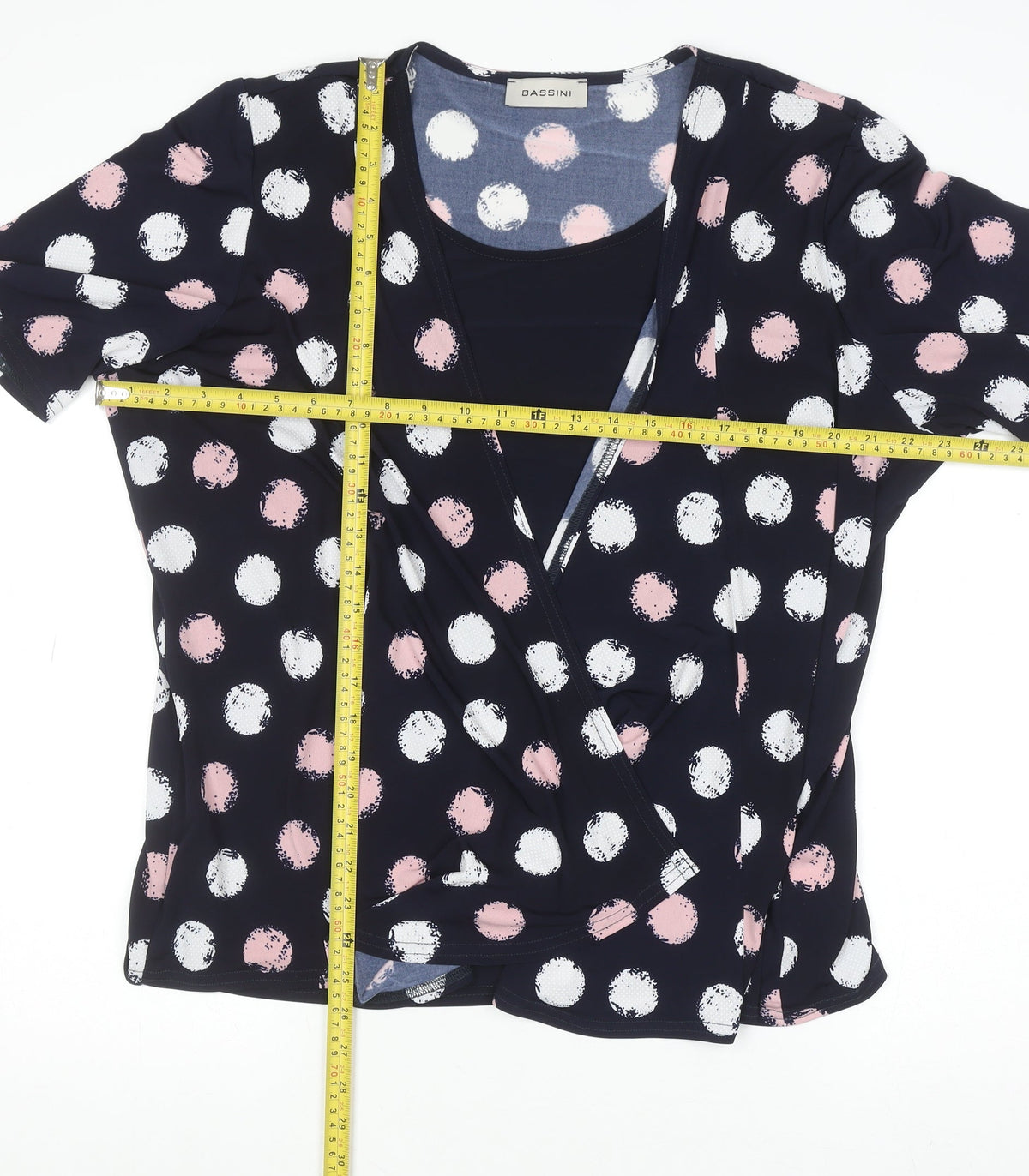 Womens UK Size XL BASSINI Multicoloured Wrap Blouse