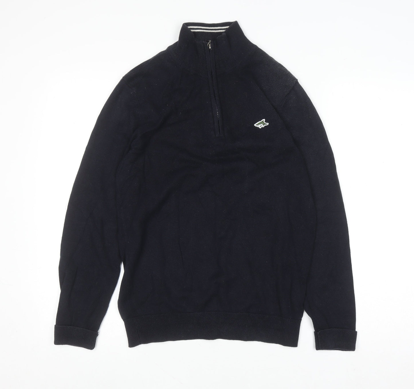 Mens UK Size S Le Shark Black 1/4 Zip Jumper