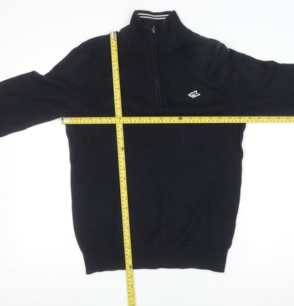 Mens UK Size S Le Shark Black 1/4 Zip Jumper
