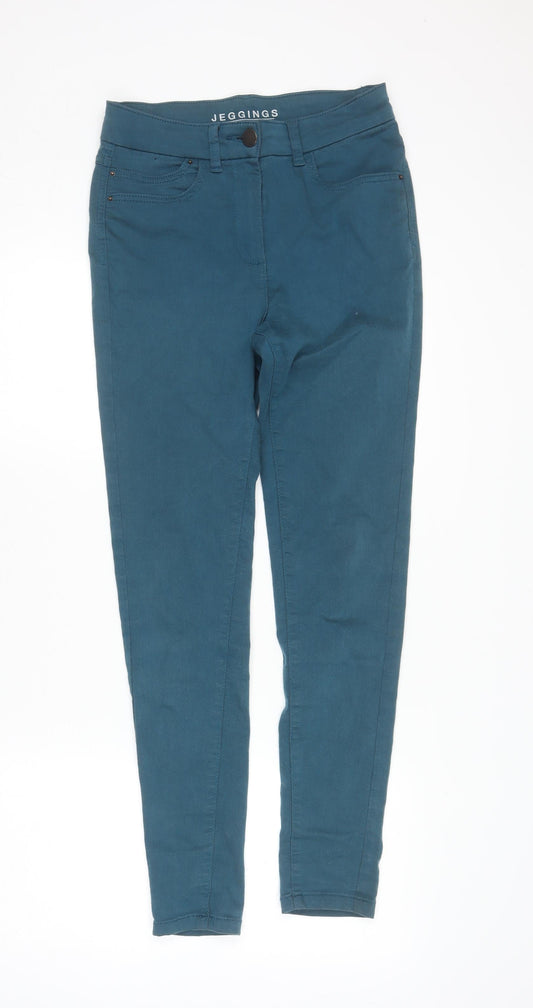 Womens UK Size 8 Marks and Spencer Slim Fit Jegging Blue Trousers