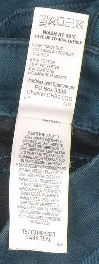 Womens UK Size 8 Marks and Spencer Slim Fit Jegging Blue Trousers