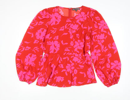 Womens UK Size 14 GIRL IN MIND Red Tunic Blouse