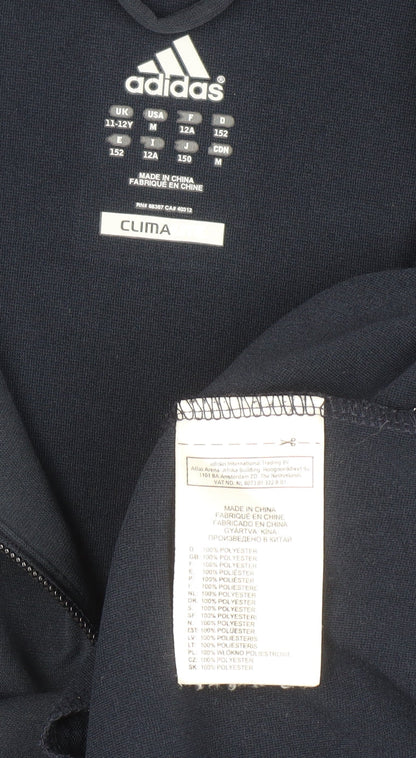 Boys UK Size 11-12 Years adidas Blue Full Zip Hoodie