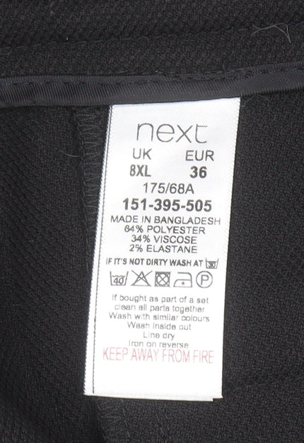 Mens UK Size 8XL NEXT Classic Fit Dress Pants Black Trousers