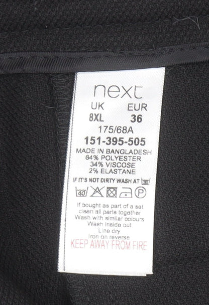 Mens UK Size 8XL NEXT Classic Fit Dress Pants Black Trousers