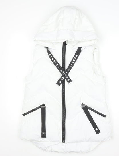 Womens UK Size 10 Saint & Sinner White Puffer Jacket
