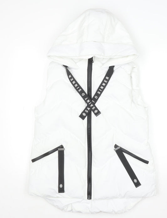 Womens UK Size 10 Saint & Sinner White Puffer Jacket