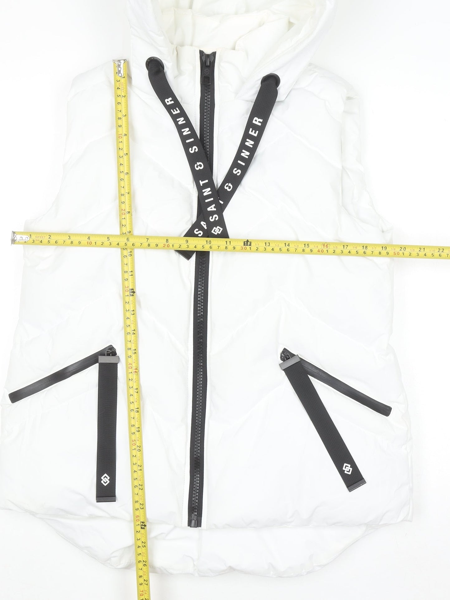 Womens UK Size 10 Saint & Sinner White Puffer Jacket