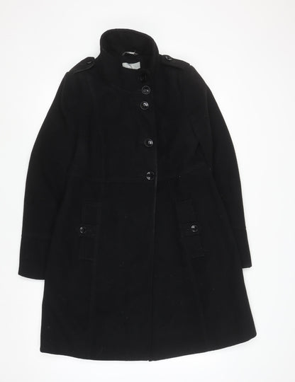 Womens UK Size 12 Wallis Black Overcoat