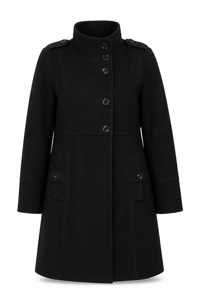 Womens UK Size 12 Wallis Black Overcoat