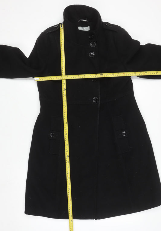 Womens UK Size 12 Wallis Black Overcoat