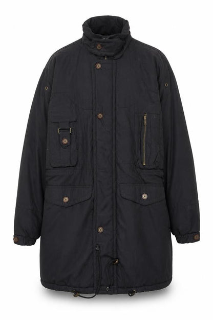 Rite Road Mens Black L Parka Jacket Polyester Cotton Lined Winter Coat