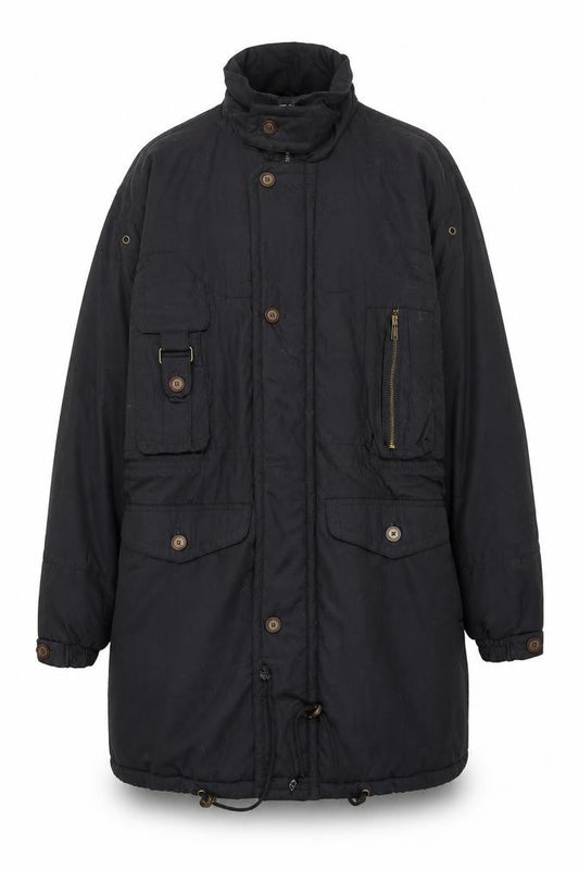 Rite Road Mens Black L Parka Jacket Polyester Cotton Lined Winter Coat