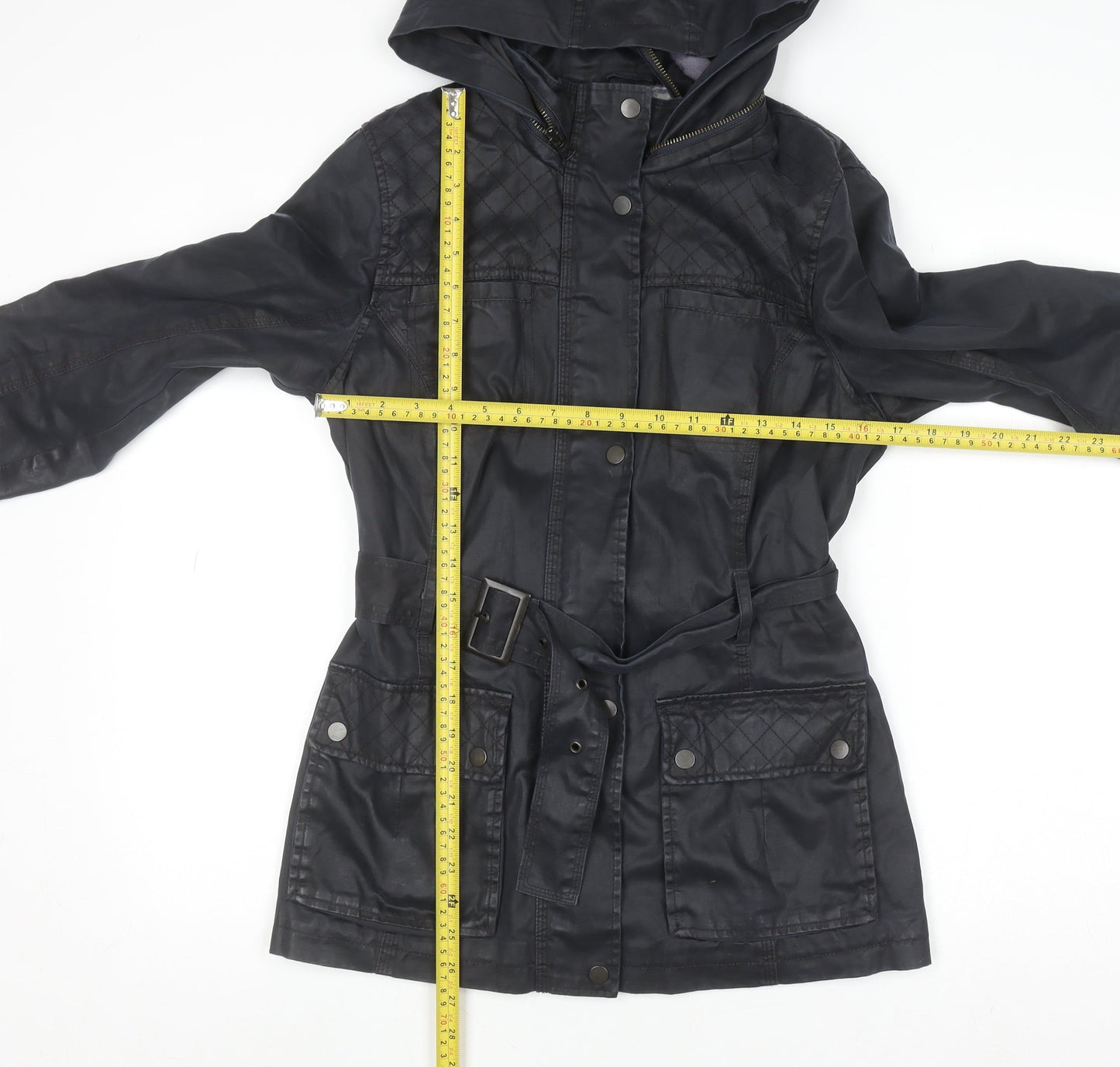 Womens UK Size 10 Marks and Spencer Black Waxed