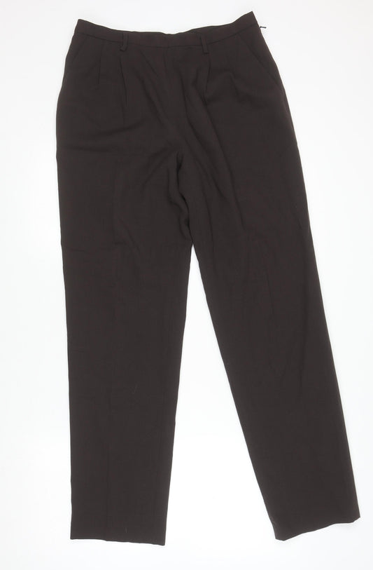 Womens UK Size 10 Episode Regular Fit Dress Pants Black Trousers