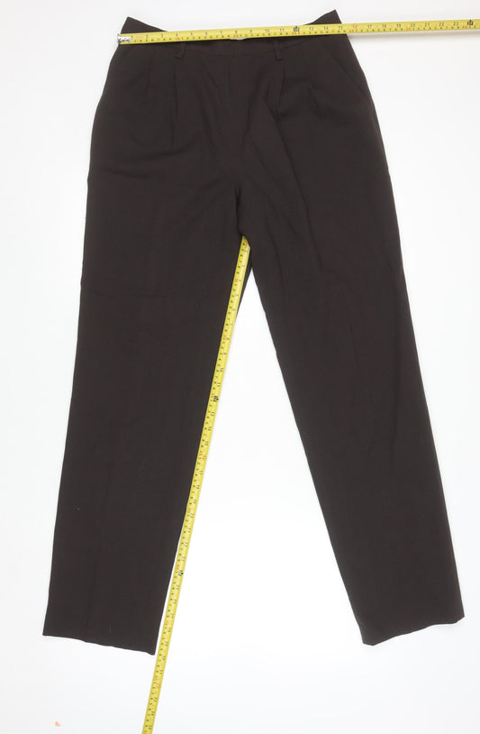 Womens UK Size 10 Episode Regular Fit Dress Pants Black Trousers