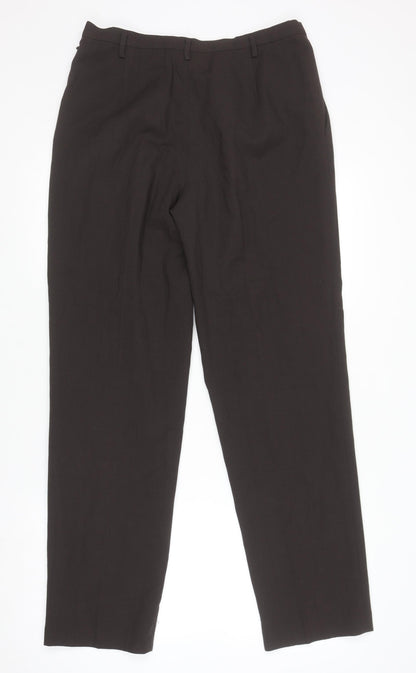 Womens UK Size 10 Episode Regular Fit Dress Pants Black Trousers