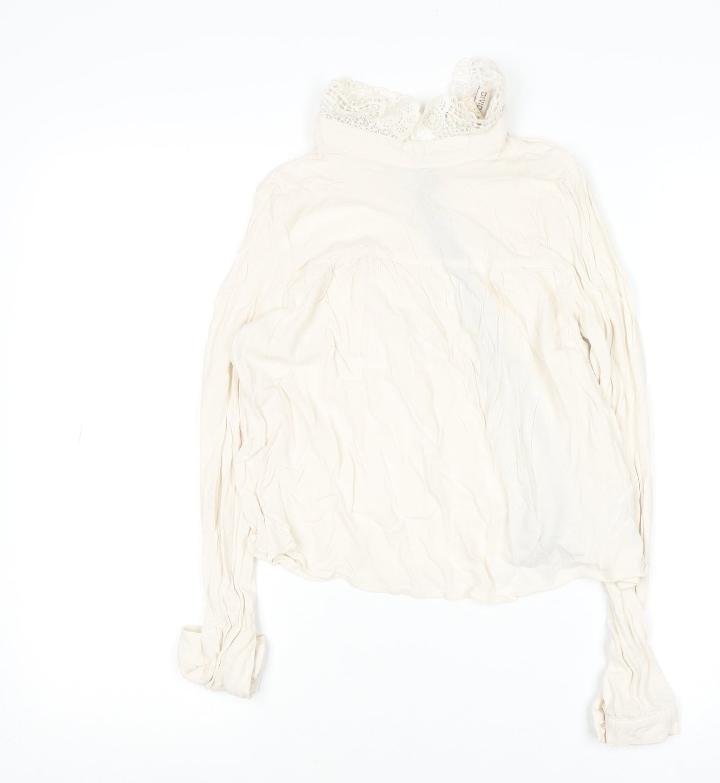 Womens UK Size 10 H&M Ivory Tunic Blouse