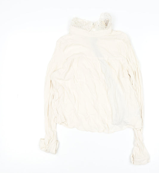 Womens UK Size 10 H&M Ivory Tunic Blouse