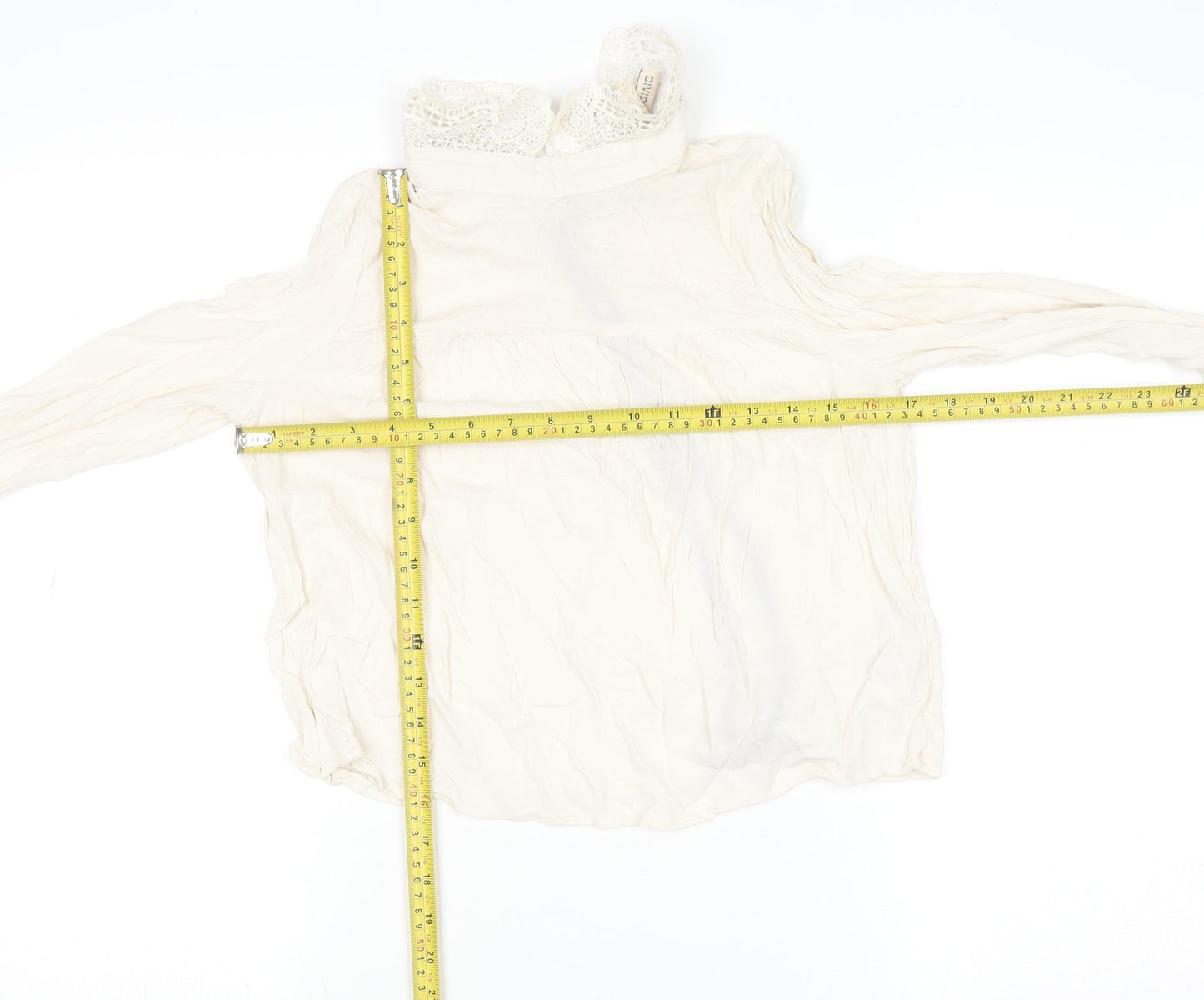 Womens UK Size 10 H&M Ivory Tunic Blouse