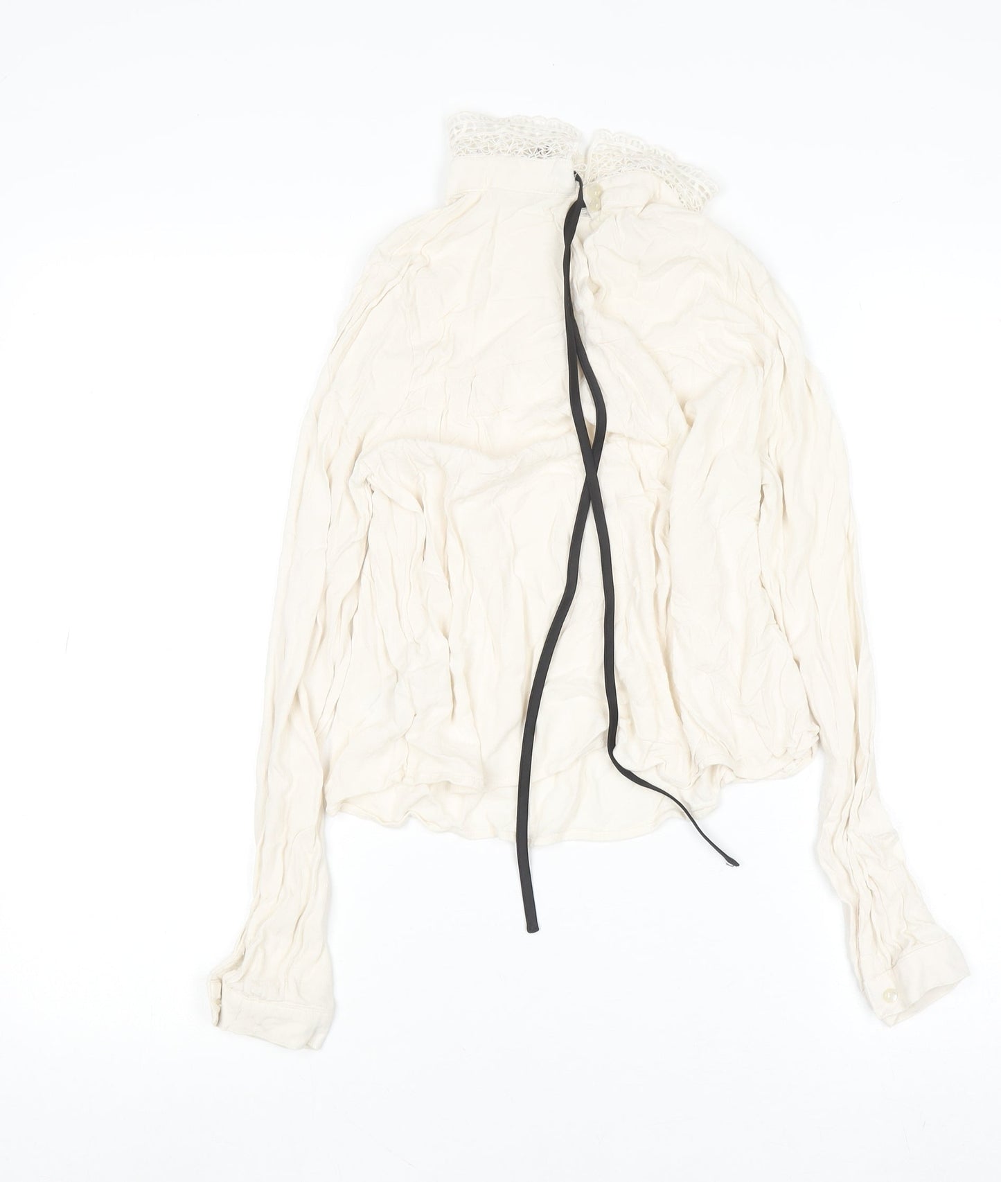 Womens UK Size 10 H&M Ivory Tunic Blouse