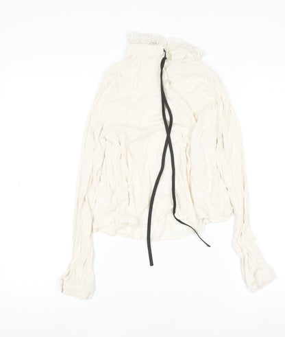 Womens UK Size 10 H&M Ivory Tunic Blouse