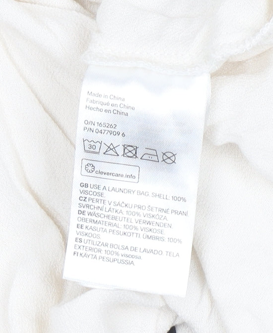 Womens UK Size 10 H&M Ivory Tunic Blouse