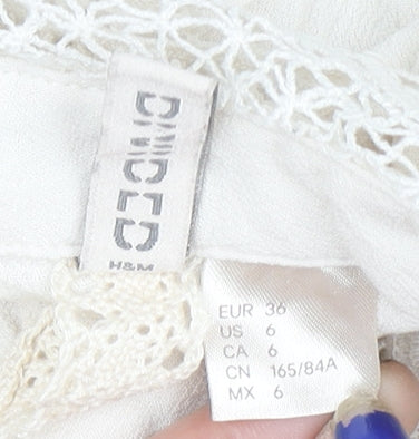Womens UK Size 10 H&M Ivory Tunic Blouse
