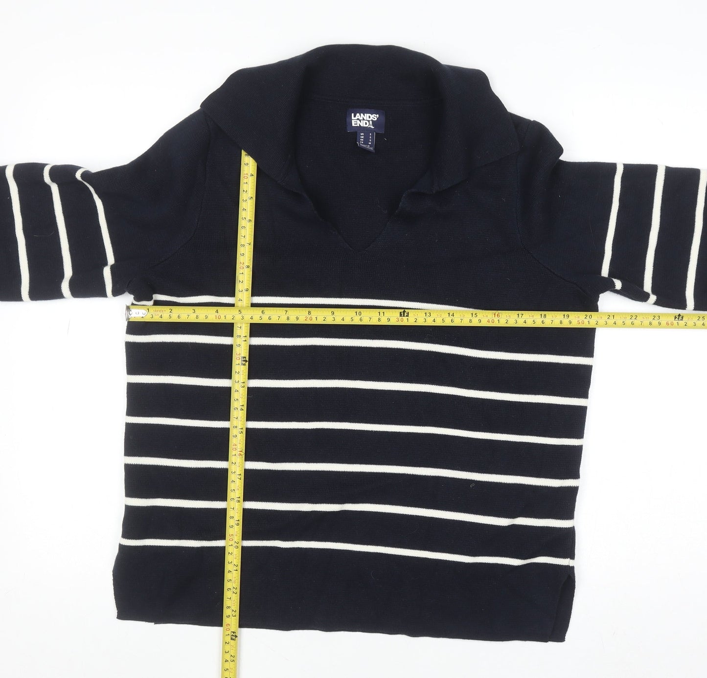 Womens UK Size S Lands' End Blue Pullover Jumper