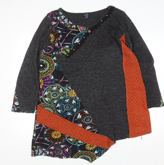 Womens UK Size 16 Samya Multicoloured Tunic Jumper