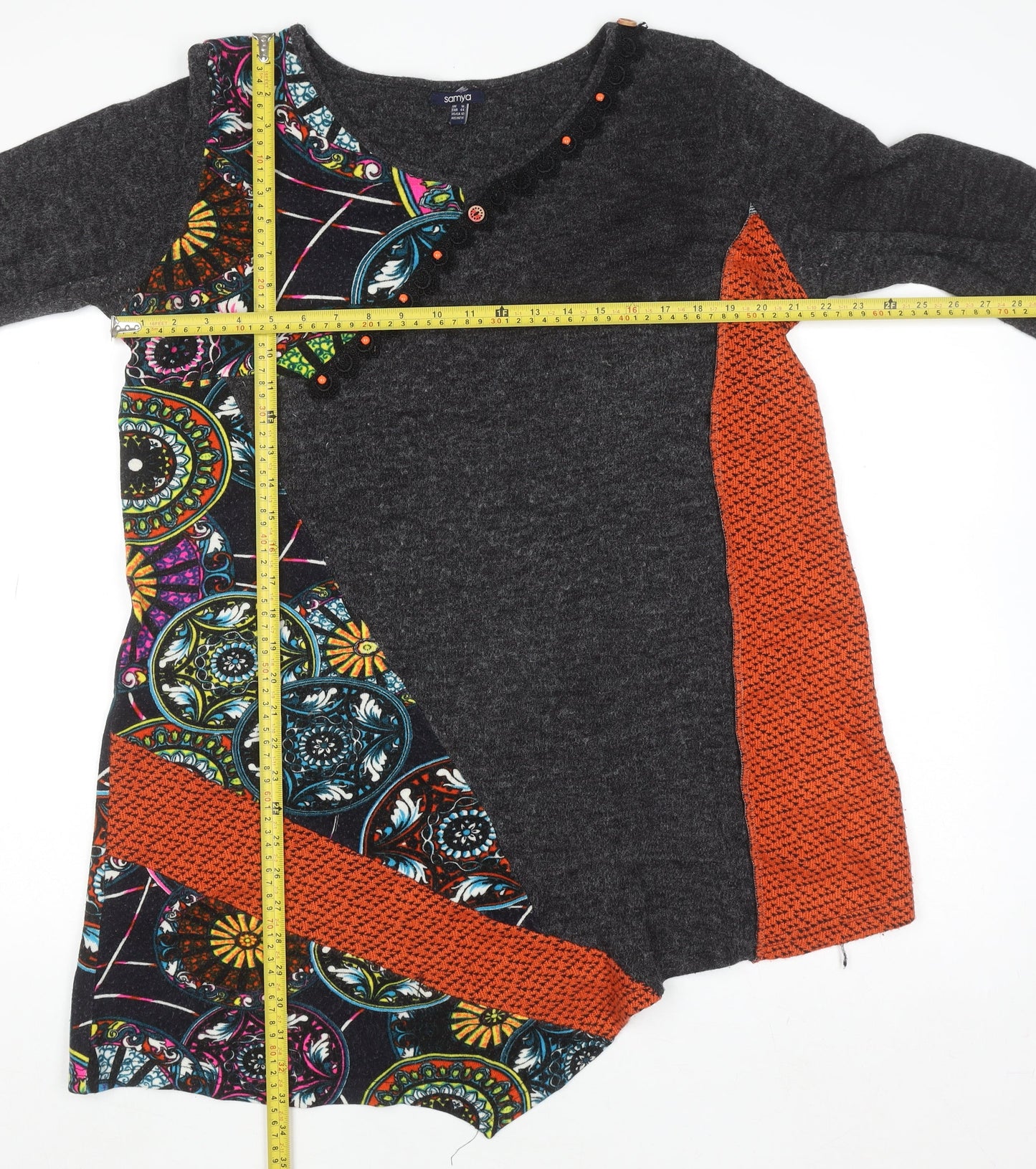 Womens UK Size 16 Samya Multicoloured Tunic Jumper