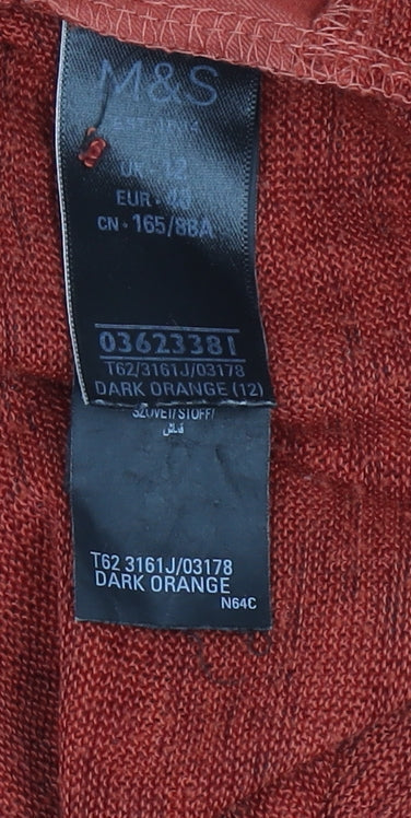 Womens UK Size 12 Marks and Spencer Brown Basic Blouse