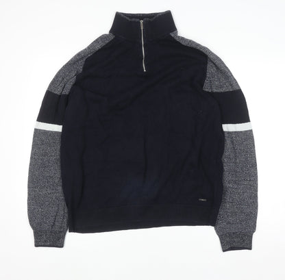 Mens UK Size 2XL NEXT Blue 1/2 Zip Jumper