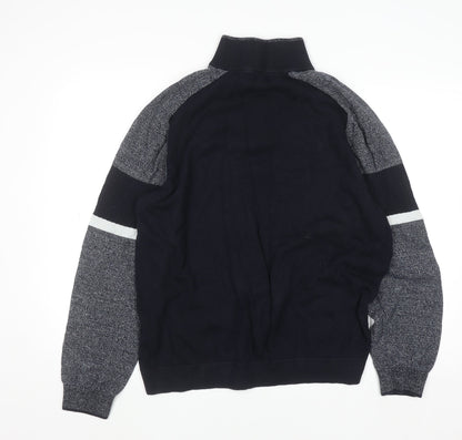 Mens UK Size 2XL NEXT Blue 1/2 Zip Jumper